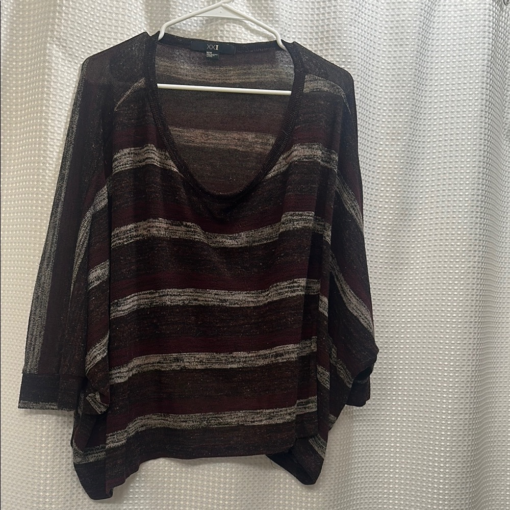 Jolt Women's Striped Sweater - Black and Brown
